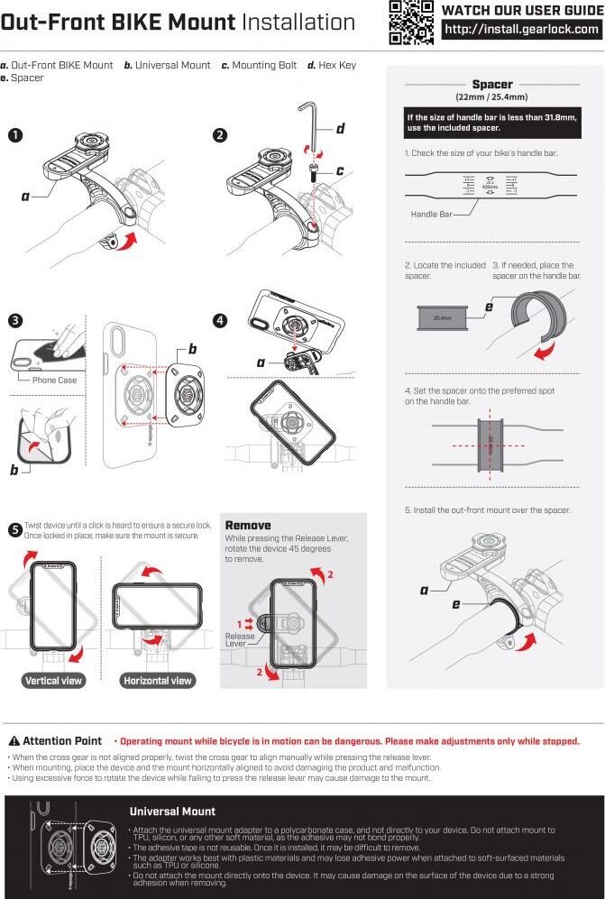 Telefono laikiklis dviračiui Spigen Gearlock Mf100 kaina ir informacija | Telefono laikikliai | pigu.lt