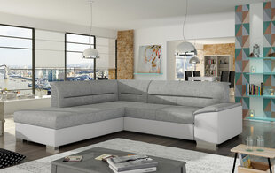 Мягкий угловой диван NORE Verso, светло-серый/белый цена и информация | Угловые диваны | pigu.lt