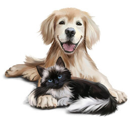 Vaikiškas interjero lipdukas Šuo ir katė kaina ir informacija | Interjero lipdukai | pigu.lt