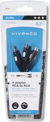 Кабель Vivanco 1xRCA - 2xRCA 0.2м (46027) цена и информация | Адаптеры, USB-разветвители | pigu.lt