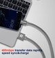 Swissten Textile Universal Quick Charge 3.1 USB-C Data and Charging Cable 20 cm Silver цена и информация | Laidai telefonams | pigu.lt