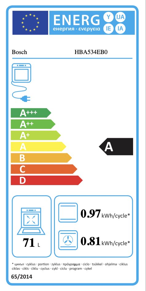 Bosch HBA534EB0 цена и информация | Orkaitės | pigu.lt