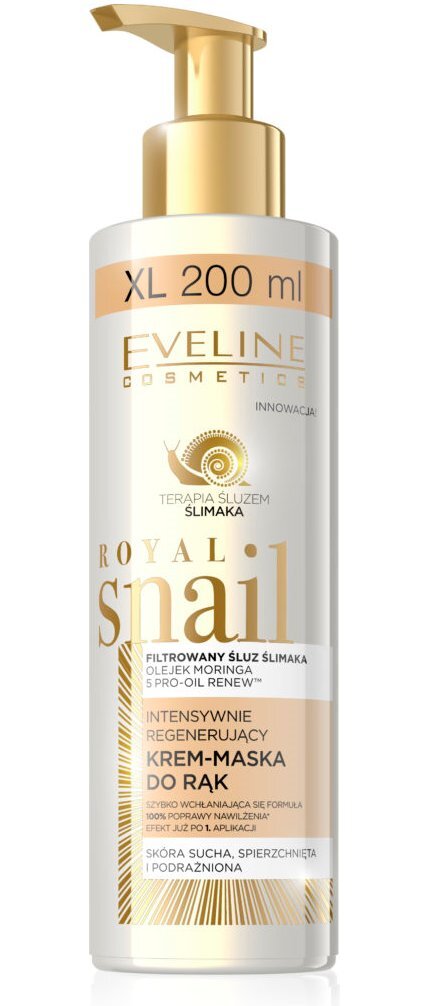 Intensyviai regeneruojantis rankų kremas-kaukė Eveline Cosmetics Royal Snail 200 ml kaina ir informacija | Kūno kremai, losjonai | pigu.lt