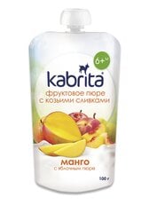 Kabrita Пюре из манго и яблок Kabrita с кремом из козьего молока, с 6 месяцев, 100 г x6 коробочек цена и информация | Пюре | pigu.lt