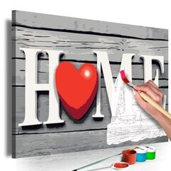 Картина по номерам Дом и красное сердце 60х40 см цена и информация | Набор для рисования по номерам | pigu.lt