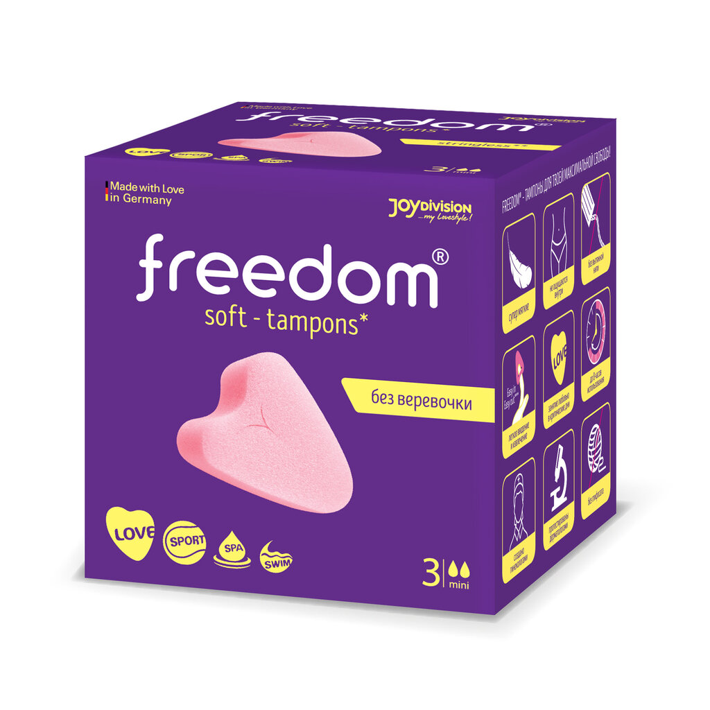 Tamponai Freedom Mini 3 vnt цена и информация | Tamponai, higieniniai paketai, įklotai | pigu.lt