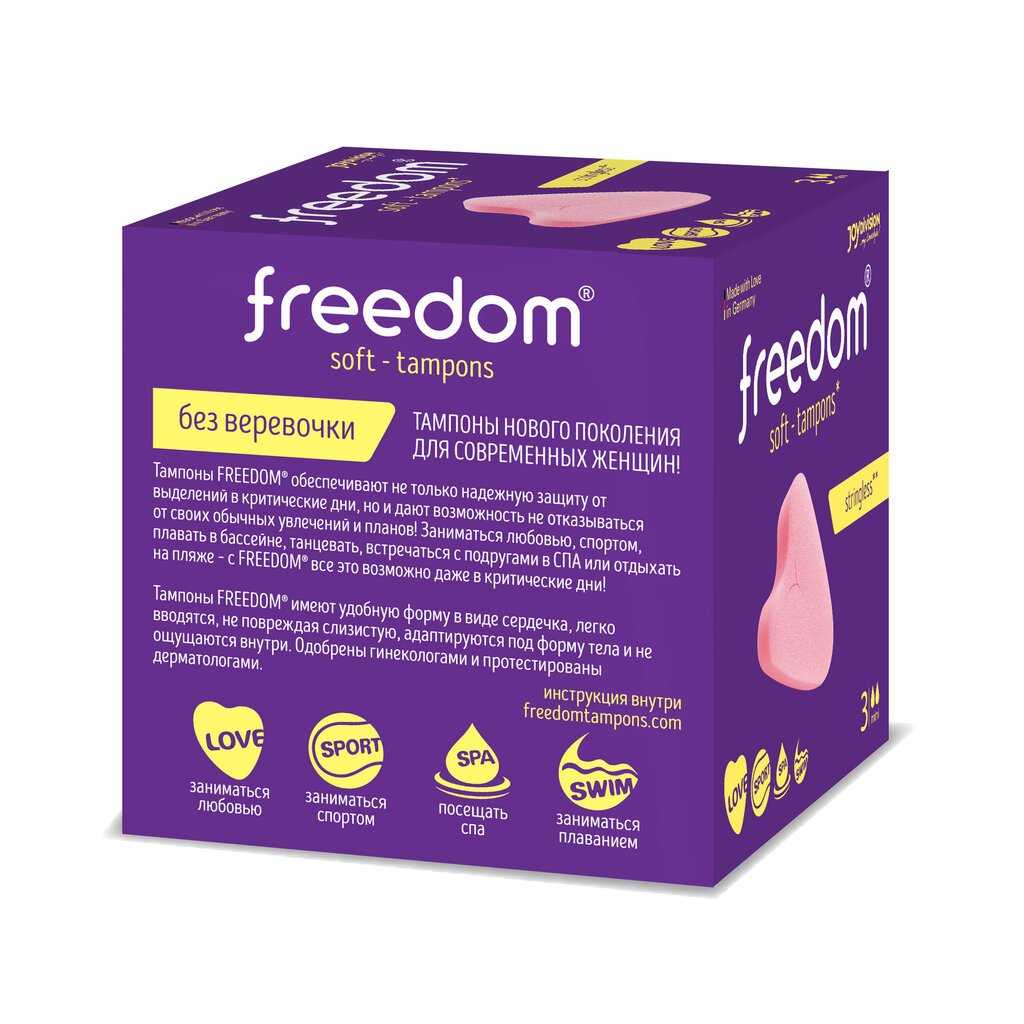 Tamponai Freedom Mini 3 vnt kaina ir informacija | Tamponai, higieniniai paketai, įklotai | pigu.lt