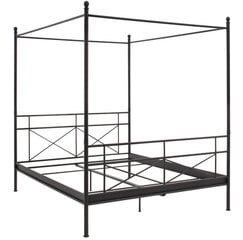 Кровать Tanja Canopy, 160х200 см, черная цена и информация | Кровати | pigu.lt