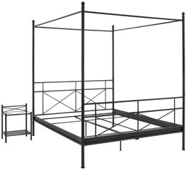 Кровать Tanja Canopy, 180х200 см, черная цена и информация | Кровати | pigu.lt