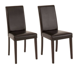 2-jų kėdžių komplektas Liva Brown, tamsiai rudas kaina ir informacija | Virtuvės ir valgomojo kėdės | pigu.lt