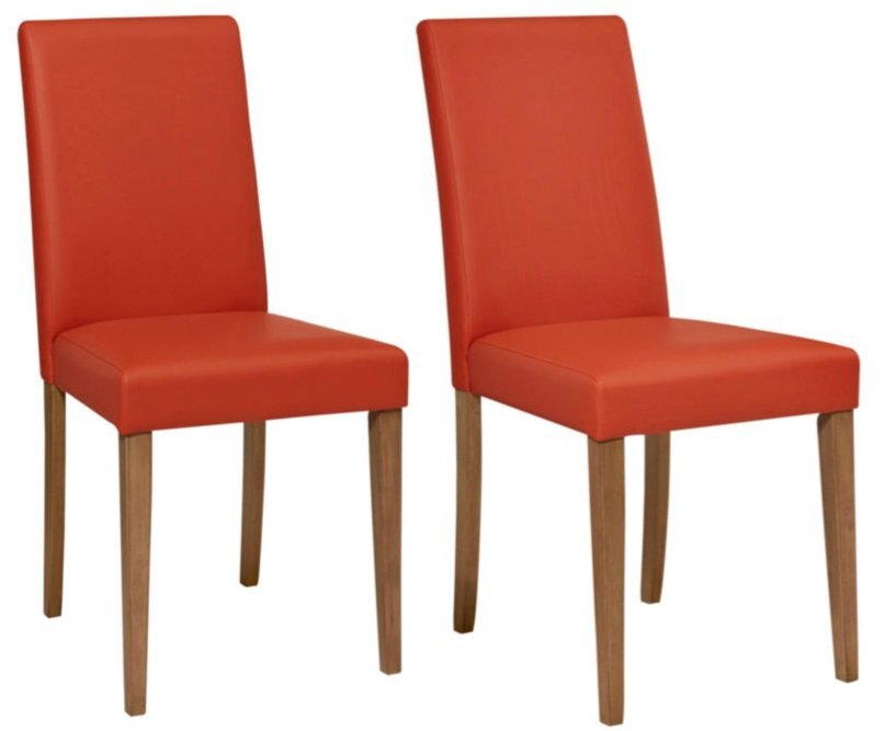 2-jų kėdžių komplektas Blake, raudonos/ąžuolo spalvos kaina ir informacija | Virtuvės ir valgomojo kėdės | pigu.lt