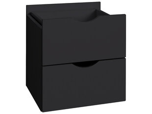 2-jų stalčių komplektas Kiera, juodas kaina ir informacija | Stalčiai, patalynės dėžės | pigu.lt