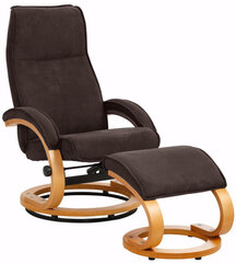 Кресло с пуфом Notio Living Paprika I, коричневое/цвета дуба цена и информация | Кресла в гостиную | pigu.lt
