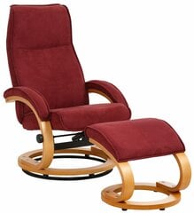 РАЗМЕРЫ Кресло с пуфом Notio Living Paprika I, красное/цвета дуба цена и информация | Кресла в гостиную | pigu.lt