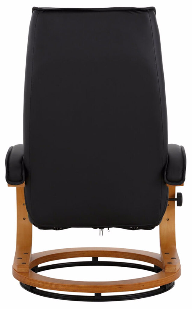Fotelis su pakoju Notio Living Paprika Pu, juodos/ąžuolo spalvos kaina ir informacija | Svetainės foteliai | pigu.lt