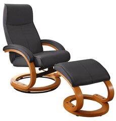 Кресло с подставкой для ног Notio Living Paprika, черного/дубового цвета цена и информация | Кресла в гостиную | pigu.lt