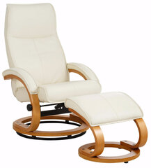РАЗМЕРЫ Кресло с пуфом Notio Living Paprika, кремовое/цвета дуба цена и информация | Кресла в гостиную | pigu.lt