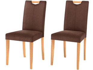 2-jų kėdžių komplektas Sawyer, rudos/ąžuolo spalvos kaina ir informacija | Virtuvės ir valgomojo kėdės | pigu.lt