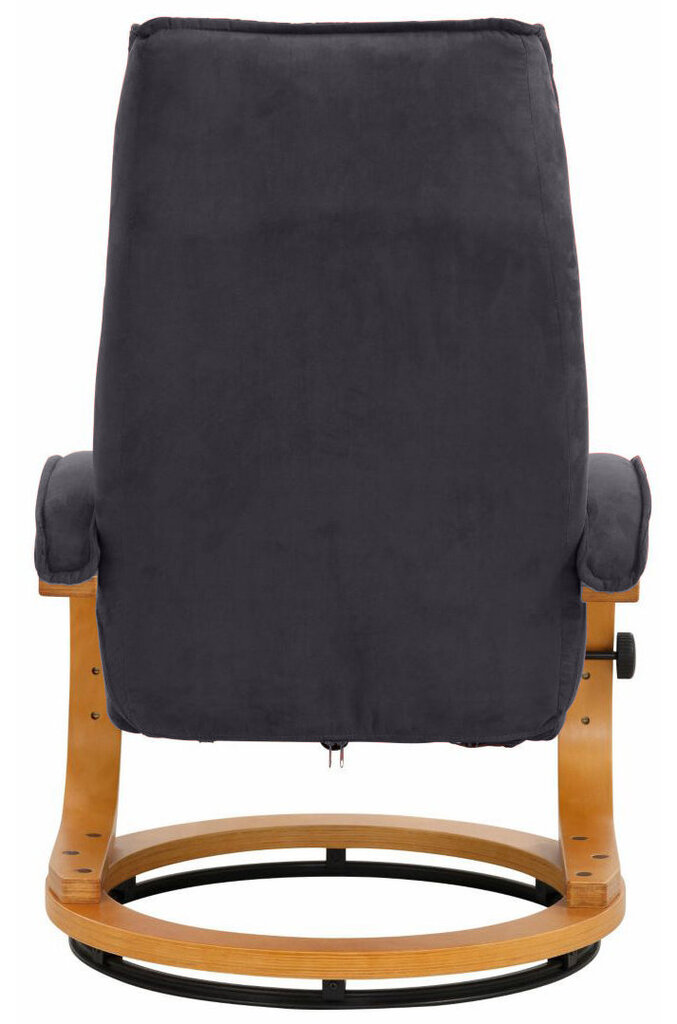 IŠMATAVIMAI Fotelis su pufu Notio Living Paprika I, pilkos/ąžuolo spalvos kaina ir informacija | Svetainės foteliai | pigu.lt