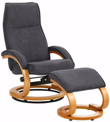 РАЗМЕРЫ Кресло с пуфом Notio Living Paprika I, серое/цвета дуба цена и информация | Кресла в гостиную | pigu.lt