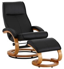  Кресло с пуфом Notio Living Paprika Pu, серое/цвета дуба цена и информация | Кресла в гостиную | pigu.lt