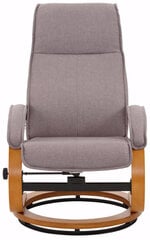 Кресло с пуфом Lyon, песочного цвета цена и информация | Кресла в гостиную | pigu.lt