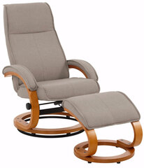 Кресло с пуфом Lyon, песочного цвета цена и информация | Кресла в гостиную | pigu.lt