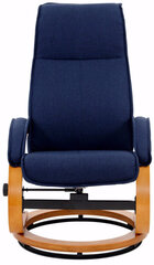 Fotelis su pufu Lyon, tamsiai mėlynas kaina ir informacija | Svetainės foteliai | pigu.lt