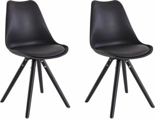 2-jų kėdžių komplektas Brenda, juodas kaina ir informacija | Virtuvės ir valgomojo kėdės | pigu.lt