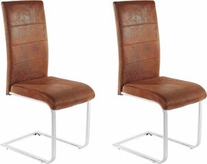 2-jų kėdžių komplektas Kosuma, rudas kaina ir informacija | Virtuvės ir valgomojo kėdės | pigu.lt