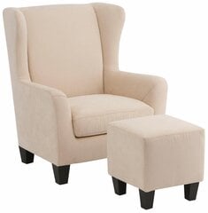 Кресло с пуфом Notio Living Spicy, кремового цвета цена и информация | Кресла в гостиную | pigu.lt