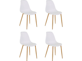 4-ių kėdžių komplektas Miller, baltas kaina ir informacija | Virtuvės ir valgomojo kėdės | pigu.lt