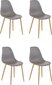 4-ių kėdžių komplektas Miller, šviesiai pilkas kaina ir informacija | Virtuvės ir valgomojo kėdės | pigu.lt