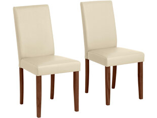 2-jų kėdžių komplektas Lucca, kreminis kaina ir informacija | Virtuvės ir valgomojo kėdės | pigu.lt