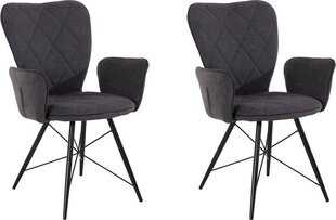 Комплект из 2-х стульев с подлокотниками Notio Living Viola, темно-серый цена и информация | Стулья для кухни и столовой | pigu.lt