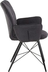 2-jų kėdžių su porankiais komplektas Notio Living Viola, tamsiai pilkas kaina ir informacija | Virtuvės ir valgomojo kėdės | pigu.lt