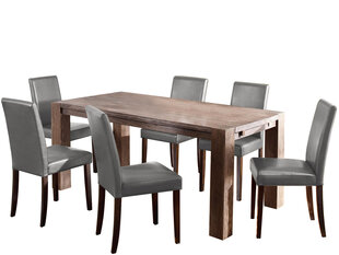 Комплект мебели Notio Living Aisha 180/Liva, коричневый/серый цена и информация | Комплекты мебели для столовой | pigu.lt