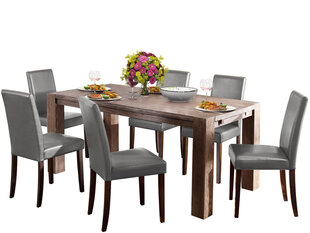 Комплект мебели Notio Living Aisha 180/Liva, коричневый/серый цена и информация | Комплекты мебели для столовой | pigu.lt