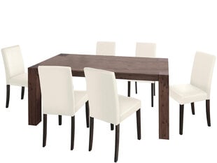 Комплект мебели Notio Living Aisha 180/Liva, коричневый/кремовый цена и информация | Комплекты мебели для столовой | pigu.lt