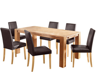 Valgomojo baldų komplektas Notio Living Aisha 180/Liva, rudas цена и информация | Комплекты мебели для столовой | pigu.lt