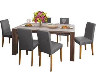Комплект мебели для столовой Notio Living Matrix180/Liva, коричневый/темно-серый цена и информация | Комплекты мебели для столовой | pigu.lt