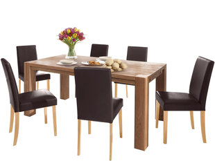 Комплект мебели для столовой Notio Living Matrix180/Liva, цвета дуба/коричневый цена и информация | Комплекты мебели для столовой | pigu.lt
