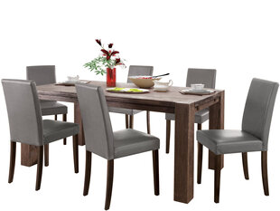 Комплект мебели для столовой Notio Living Matrix180/Liva, коричневый/светло-серый цена и информация | Комплекты мебели для столовой | pigu.lt