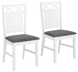2-jų kėdžių komplektas Flik, baltas/pilkas kaina ir informacija | Virtuvės ir valgomojo kėdės | pigu.lt