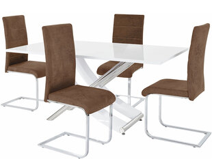 Комплект мебели для столовой Notio Living Carl/Cosy, белый/коричневый  цена и информация | Комплекты мебели для столовой | pigu.lt