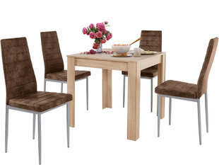Комплект мебели для столовой Notio Living Lori 80/Kota, цвета дуба/коричневый цена и информация | Комплекты мебели для столовой | pigu.lt