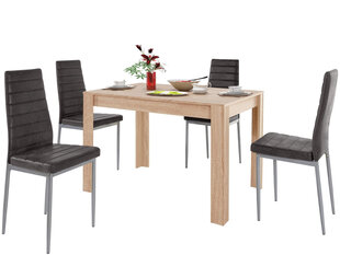 Комплект мебели для столовой Notio Living Lori 120/Kota, цвета дуба/коричневый цена и информация | Комплекты мебели для столовой | pigu.lt