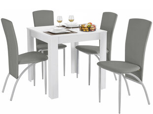 Комплект мебели для столовой Notio Living Lori 80/Nevada, белый/светло-серый  цена и информация | Комплекты мебели для столовой | pigu.lt