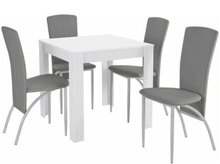 Комплект мебели для столовой Notio Living Lori 80/Nevada, белый/светло-серый  цена и информация | Комплекты мебели для столовой | pigu.lt