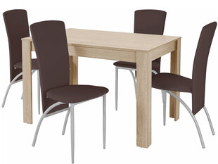 Комплект мебели для столовой Notio Living Lori 120/Nevada, цвета дуба/коричневый цена и информация | Комплекты мебели для столовой | pigu.lt